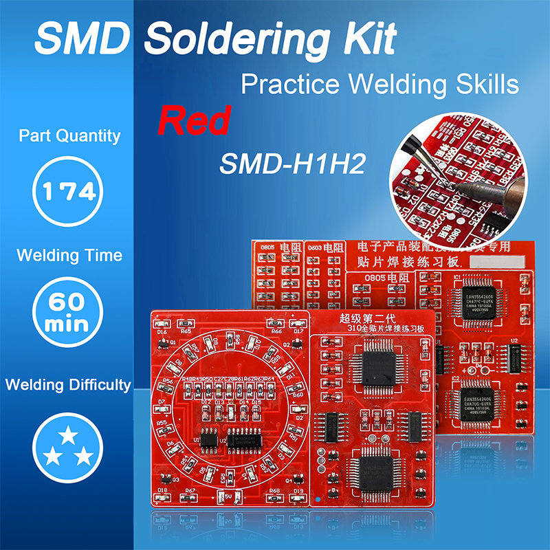 Diy Electronics Basics - Soldering Practice Two-Piece Set SMD Circuit