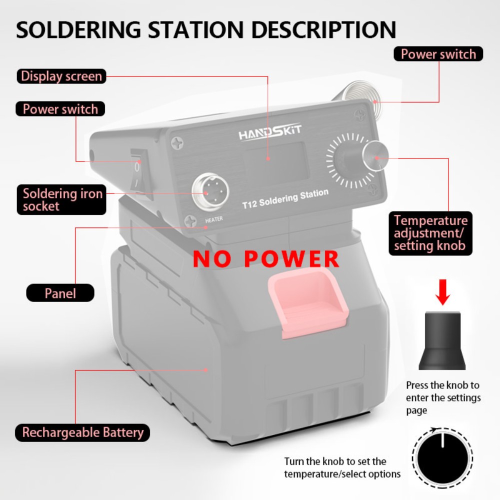 T12 Cordless Portable Solderin - Diy Soldering Station No Electronics のレビューと価格