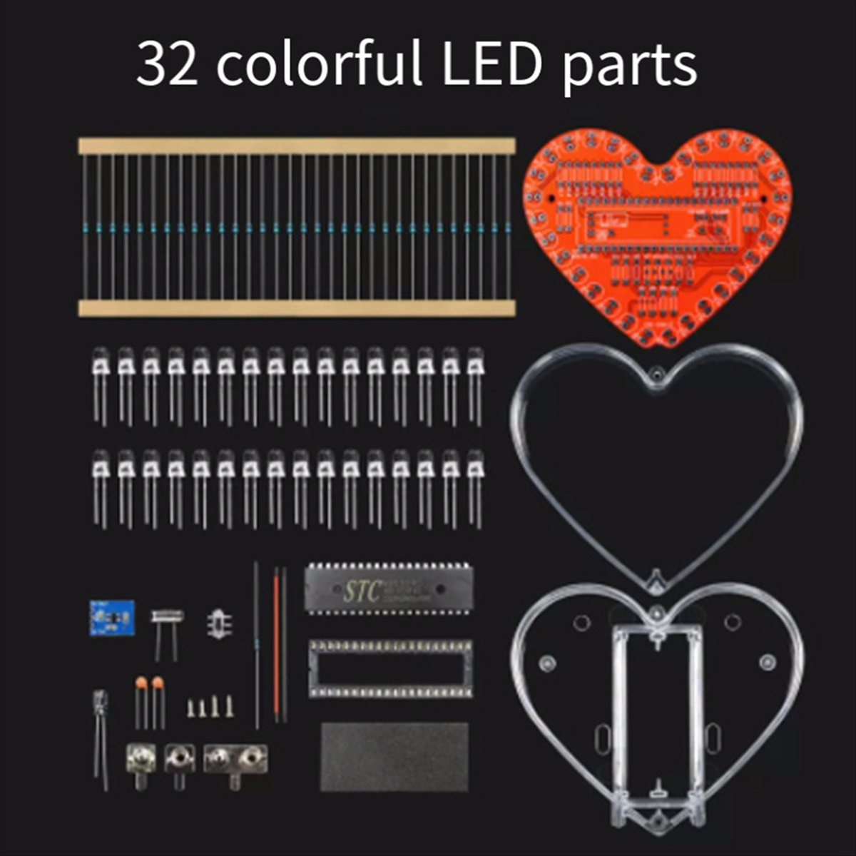REST Heart Shaped RGB LED Flas - Diy Electronics Projects For Students のレビューと価格