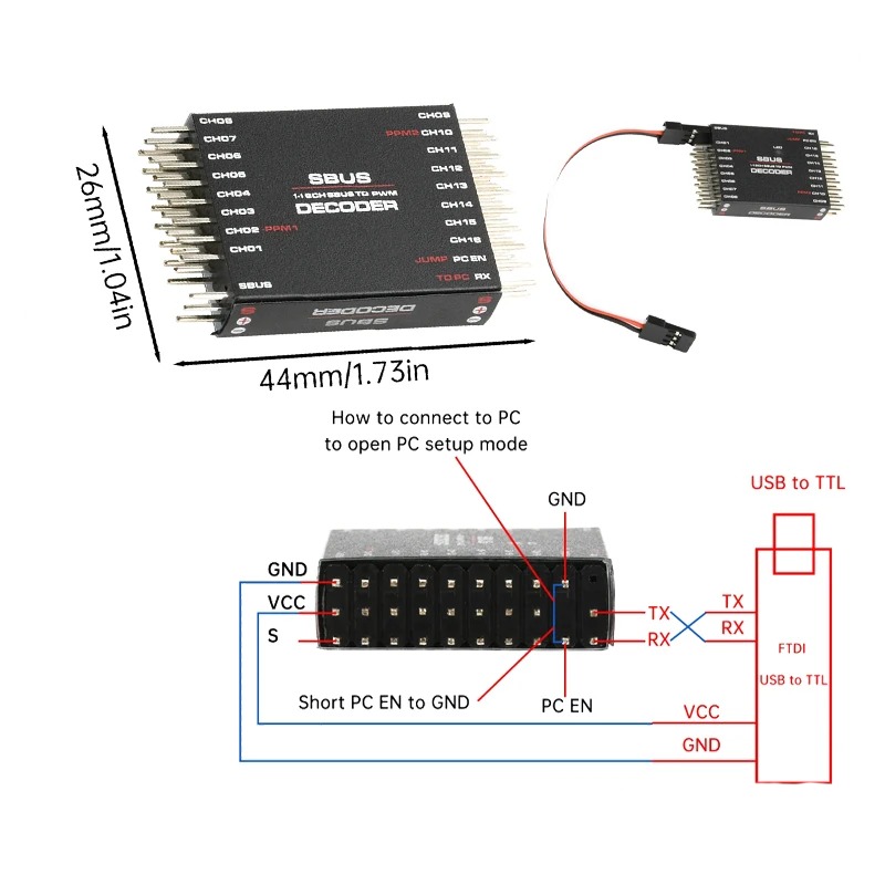 SBUS TO PWM/PPM DECODER Receiv - Diy Electronics India のレビューと価格