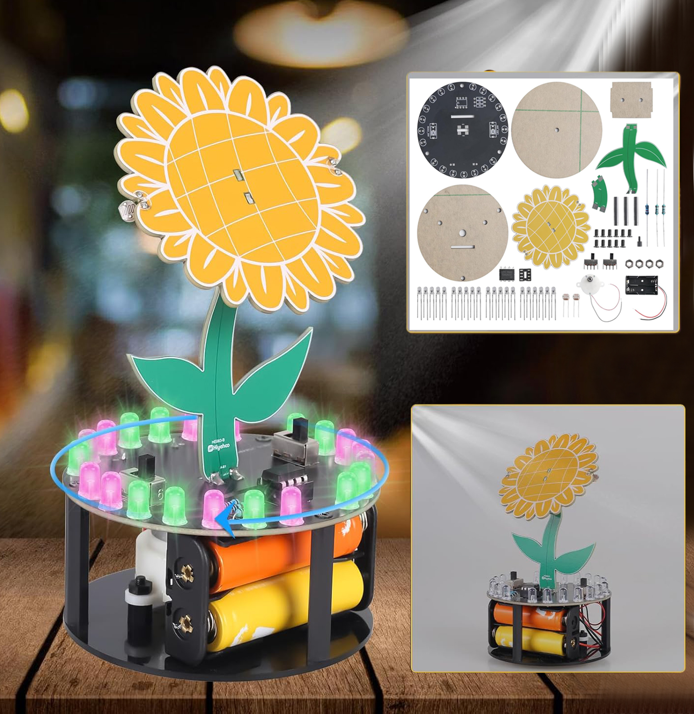 Light Chasing Sunflower Solder - Diy Electronics Kits For Adults のレビューと価格
