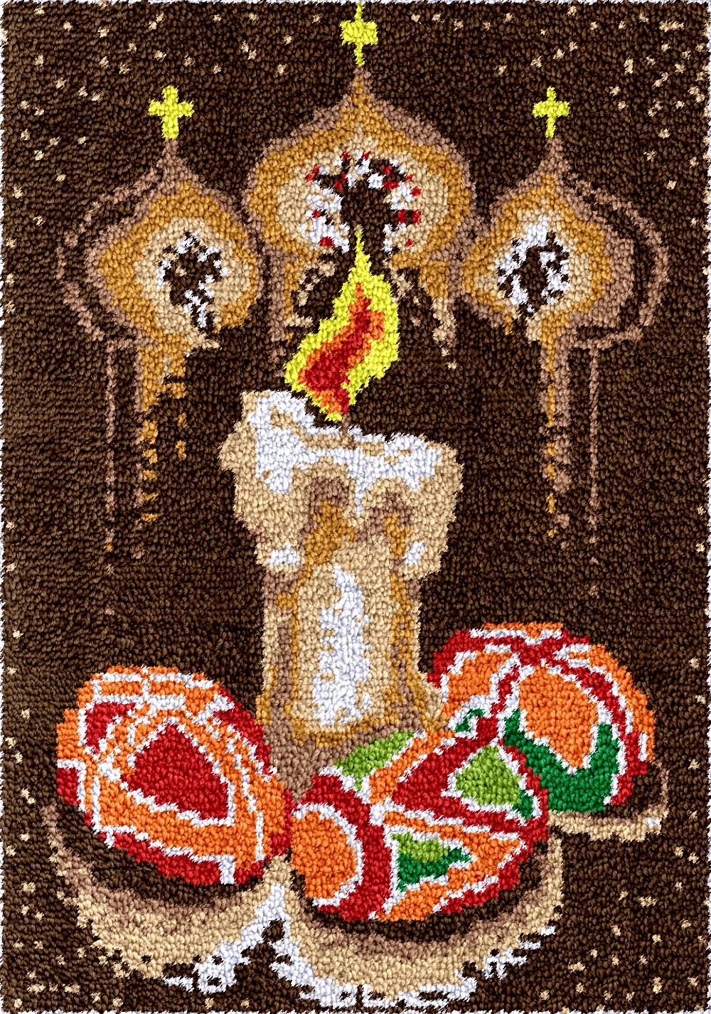 Candle Smyrna latch hook kits  - Diy Electronics Art のレビューと価格