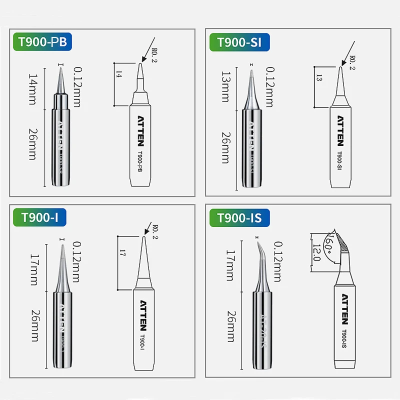 Original ATTEN 5Pcs T900-M Aut - Diy Soldering Station No Electronics のレビューと価格