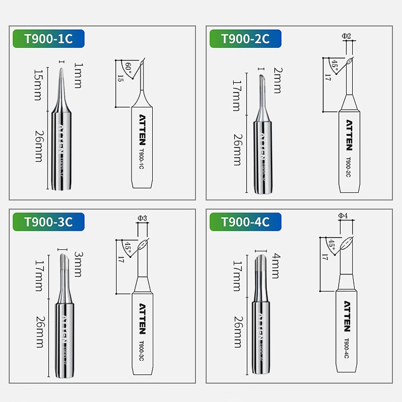 Original ATTEN 5Pcs T900-M Aut - Diy Soldering Station No Electronics のレビューと価格