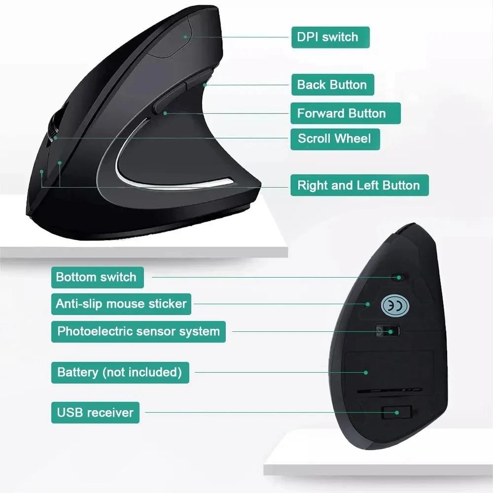 Ergonomic Vertical Mouse 2.4GH - Diy Mouse Electronics のレビューと価格
