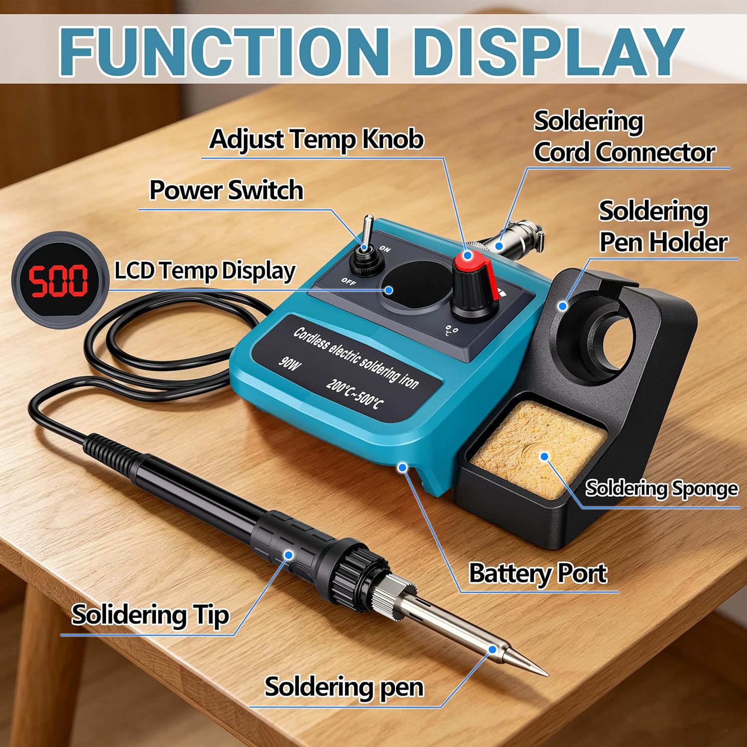 90W LED Digital Cordless Solde - Diy Electronics Set のレビューと価格