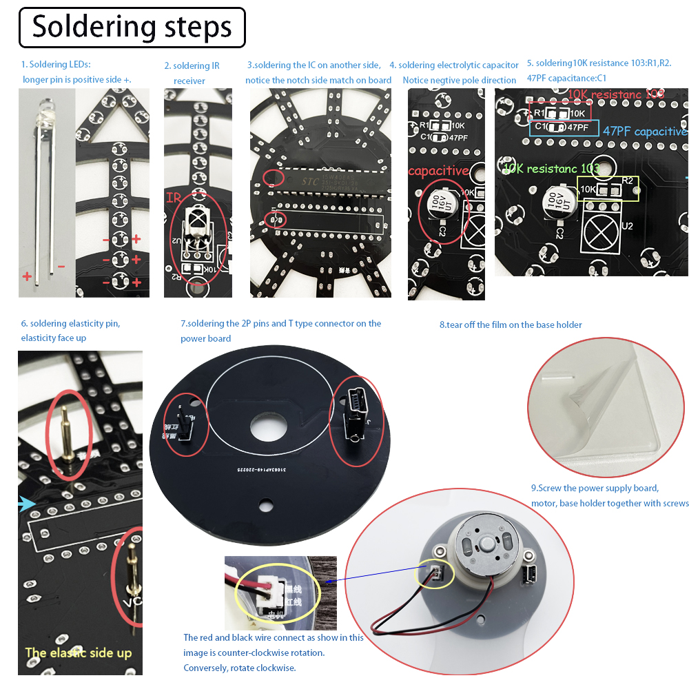 DIY electronic kit LED rotatin - Diy Electronics India のレビューと価格